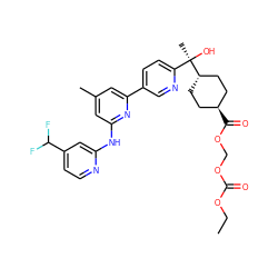 CCOC(=O)OCOC(=O)[C@H]1CC[C@H]([C@](C)(O)c2ccc(-c3cc(C)cc(Nc4cc(C(F)F)ccn4)n3)cn2)CC1 ZINC001772574619