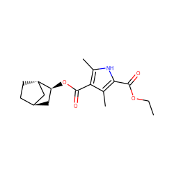 CCOC(=O)c1[nH]c(C)c(C(=O)O[C@H]2C[C@H]3CC[C@H]2C3)c1C ZINC000261153449