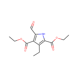 CCOC(=O)c1[nH]c(C=O)c(C(=O)OCC)c1CC ZINC000014957351