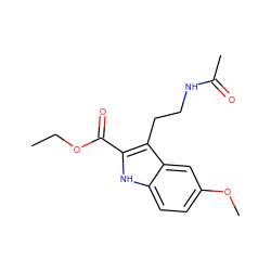 CCOC(=O)c1[nH]c2ccc(OC)cc2c1CCNC(C)=O ZINC000040860405