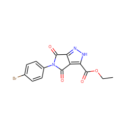 CCOC(=O)c1[nH]nc2c1C(=O)N(c1ccc(Br)cc1)C2=O ZINC000018085270