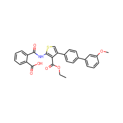 CCOC(=O)c1c(-c2ccc(-c3cccc(OC)c3)cc2)csc1NC(=O)c1ccccc1C(=O)O ZINC000045367351