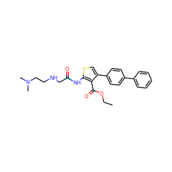 CCOC(=O)c1c(-c2ccc(-c3ccccc3)cc2)csc1NC(=O)CNCCN(C)C ZINC000022037733