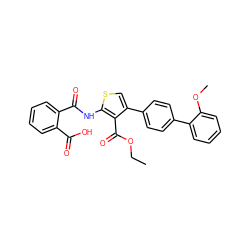 CCOC(=O)c1c(-c2ccc(-c3ccccc3OC)cc2)csc1NC(=O)c1ccccc1C(=O)O ZINC000045367348