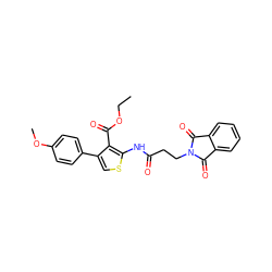 CCOC(=O)c1c(-c2ccc(OC)cc2)csc1NC(=O)CCN1C(=O)c2ccccc2C1=O ZINC000000947905