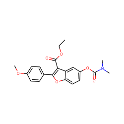 CCOC(=O)c1c(-c2ccc(OC)cc2)oc2ccc(OC(=O)N(C)C)cc12 ZINC000002208447