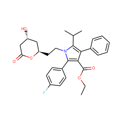 CCOC(=O)c1c(-c2ccccc2)c(C(C)C)n(CC[C@@H]2C[C@@H](O)CC(=O)O2)c1-c1ccc(F)cc1 ZINC000013861022