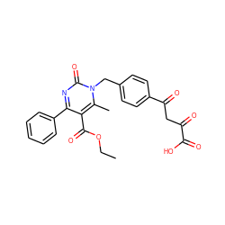 CCOC(=O)c1c(-c2ccccc2)nc(=O)n(Cc2ccc(C(=O)CC(=O)C(=O)O)cc2)c1C ZINC000653767428