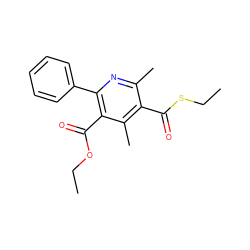 CCOC(=O)c1c(-c2ccccc2)nc(C)c(C(=O)SCC)c1C ZINC000034800789