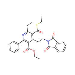 CCOC(=O)c1c(-c2ccccc2)nc(CC)c(C(=O)SCC)c1CCN1C(=O)c2ccccc2C1=O ZINC000013672366