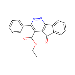 CCOC(=O)c1c(-c2ccccc2)nnc2c1C(=O)c1ccccc1-2 ZINC000013743544