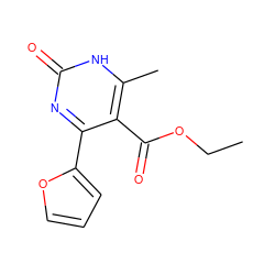 CCOC(=O)c1c(-c2ccco2)nc(=O)[nH]c1C ZINC000103243127