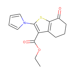 CCOC(=O)c1c(-n2cccc2)sc2c1CCCC2=O ZINC000000188461