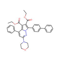 CCOC(=O)c1c(C(=O)OCC)c2c(-c3ccccc3)cc(N3CCOCC3)nn2c1-c1ccc(-c2ccccc2)cc1 ZINC000064539224