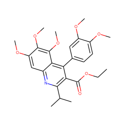 CCOC(=O)c1c(C(C)C)nc2cc(OC)c(OC)c(OC)c2c1-c1ccc(OC)c(OC)c1 ZINC000002009046