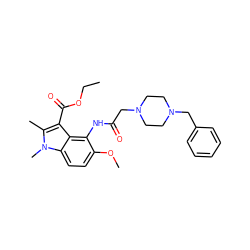 CCOC(=O)c1c(C)n(C)c2ccc(OC)c(NC(=O)CN3CCN(Cc4ccccc4)CC3)c12 ZINC000020265061