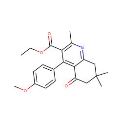 CCOC(=O)c1c(C)nc2c(c1-c1ccc(OC)cc1)C(=O)CC(C)(C)C2 ZINC000000753928