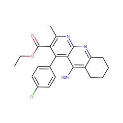 CCOC(=O)c1c(C)nc2nc3c(c(N)c2c1-c1ccc(Cl)cc1)CCCC3 ZINC000028968854