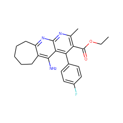 CCOC(=O)c1c(C)nc2nc3c(c(N)c2c1-c1ccc(F)cc1)CCCCC3 ZINC000028968850