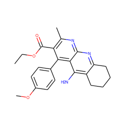 CCOC(=O)c1c(C)nc2nc3c(c(N)c2c1-c1ccc(OC)cc1)CCCC3 ZINC000028968825