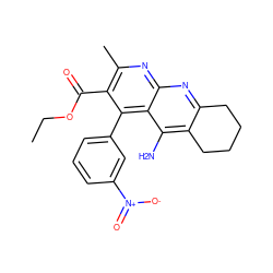 CCOC(=O)c1c(C)nc2nc3c(c(N)c2c1-c1cccc([N+](=O)[O-])c1)CCCC3 ZINC000028968860