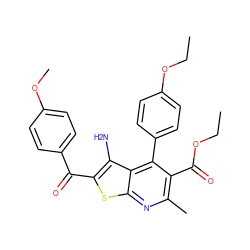 CCOC(=O)c1c(C)nc2sc(C(=O)c3ccc(OC)cc3)c(N)c2c1-c1ccc(OCC)cc1 ZINC000299836624