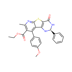 CCOC(=O)c1c(C)nc2sc3c(c2c1-c1ccc(OC)cc1)N[C@H](c1ccccc1)NC3=O ZINC000000643033