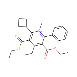 CCOC(=O)c1c(CC)c(C(=O)SCC)c(C2CCC2)[n+](C)c1-c1ccccc1 ZINC000013801289