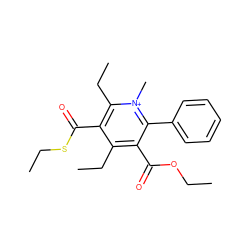 CCOC(=O)c1c(CC)c(C(=O)SCC)c(CC)[n+](C)c1-c1ccccc1 ZINC000002022436