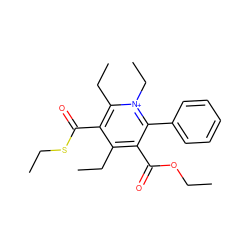 CCOC(=O)c1c(CC)c(C(=O)SCC)c(CC)[n+](CC)c1-c1ccccc1 ZINC000013801273