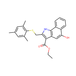 CCOC(=O)c1c(CSc2c(C)cc(C)cc2C)[nH]c2c1cc(O)c1ccccc12 ZINC000653705999