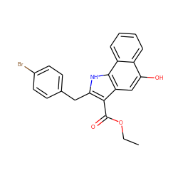 CCOC(=O)c1c(Cc2ccc(Br)cc2)[nH]c2c1cc(O)c1ccccc12 ZINC000040411833