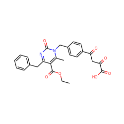 CCOC(=O)c1c(Cc2ccccc2)nc(=O)n(Cc2ccc(C(=O)CC(=O)C(=O)O)cc2)c1C ZINC000653767436