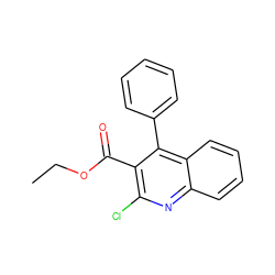 CCOC(=O)c1c(Cl)nc2ccccc2c1-c1ccccc1 ZINC000013862480