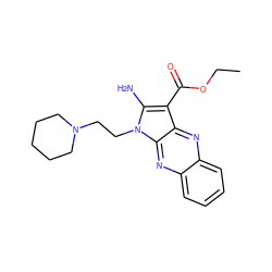 CCOC(=O)c1c(N)n(CCN2CCCCC2)c2nc3ccccc3nc12 ZINC000002260544