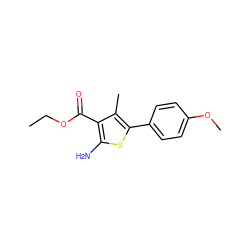 CCOC(=O)c1c(N)sc(-c2ccc(OC)cc2)c1C ZINC000002527455