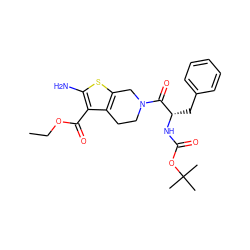 CCOC(=O)c1c(N)sc2c1CCN(C(=O)[C@H](Cc1ccccc1)NC(=O)OC(C)(C)C)C2 ZINC000045385648