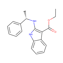 CCOC(=O)c1c(N[C@@H](C)c2ccccc2)[nH]c2ccccc12 ZINC000014978471