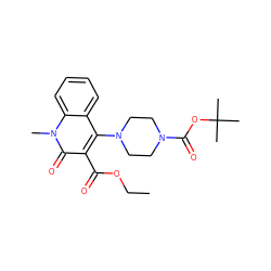 CCOC(=O)c1c(N2CCN(C(=O)OC(C)(C)C)CC2)c2ccccc2n(C)c1=O ZINC000149783279