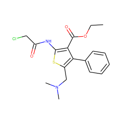 CCOC(=O)c1c(NC(=O)CCl)sc(CN(C)C)c1-c1ccccc1 ZINC000005247557