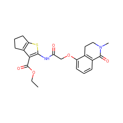 CCOC(=O)c1c(NC(=O)COc2cccc3c2CCN(C)C3=O)sc2c1CCC2 ZINC000008855235