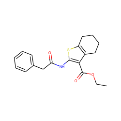 CCOC(=O)c1c(NC(=O)Cc2ccccc2)sc2c1CCCC2 ZINC000000145197