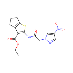 CCOC(=O)c1c(NC(=O)Cn2cc([N+](=O)[O-])cn2)sc2c1CCC2 ZINC000001067494