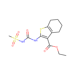 CCOC(=O)c1c(NC(=O)NS(C)(=O)=O)sc2c1CCCC2 ZINC000028567758