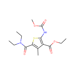 CCOC(=O)c1c(NC(=O)OC)sc(C(=O)N(CC)CC)c1C ZINC000000442199