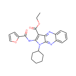 CCOC(=O)c1c(NC(=O)c2ccco2)n(C2CCCCC2)c2nc3ccccc3nc12 ZINC000002277549