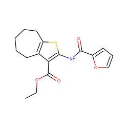 CCOC(=O)c1c(NC(=O)c2ccco2)sc2c1CCCCC2 ZINC000000035938