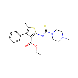 CCOC(=O)c1c(NC(=S)N2CCN(C)CC2)sc(C)c1-c1ccccc1 ZINC000013826119