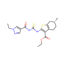 CCOC(=O)c1c(NC(=S)NC(=O)c2cnn(CC)c2)sc2c1CC[C@@H](C)C2 ZINC000000650032