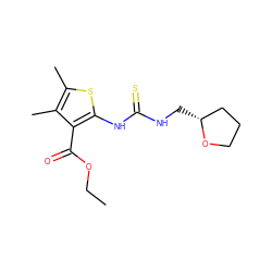 CCOC(=O)c1c(NC(=S)NC[C@@H]2CCCO2)sc(C)c1C ZINC000013878950